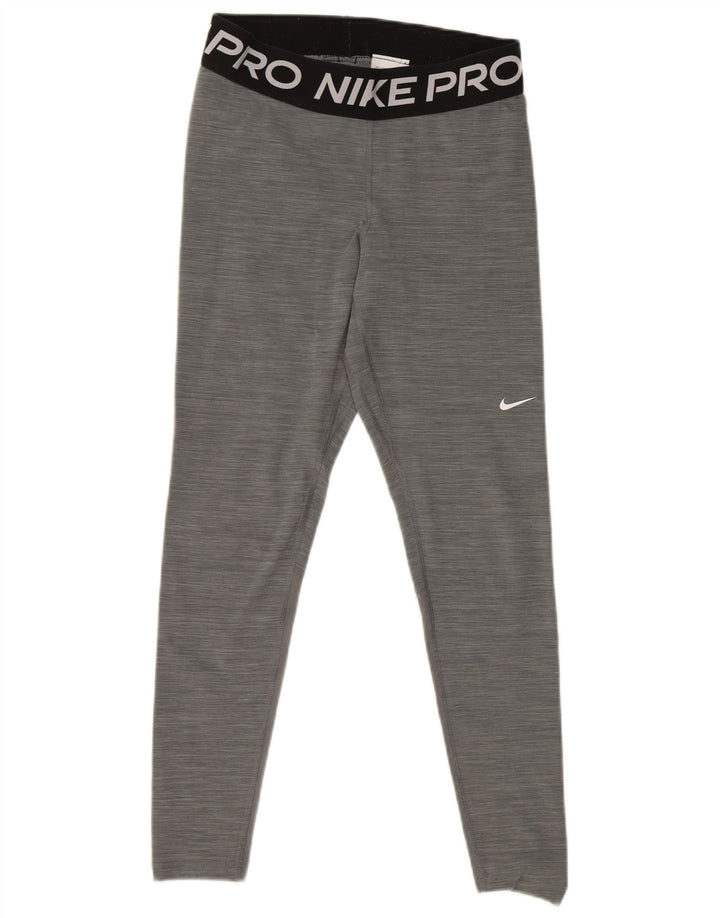 Женские леггинсы с рисунком NIKE Dri Fit UK 12, средний серый полиэстер