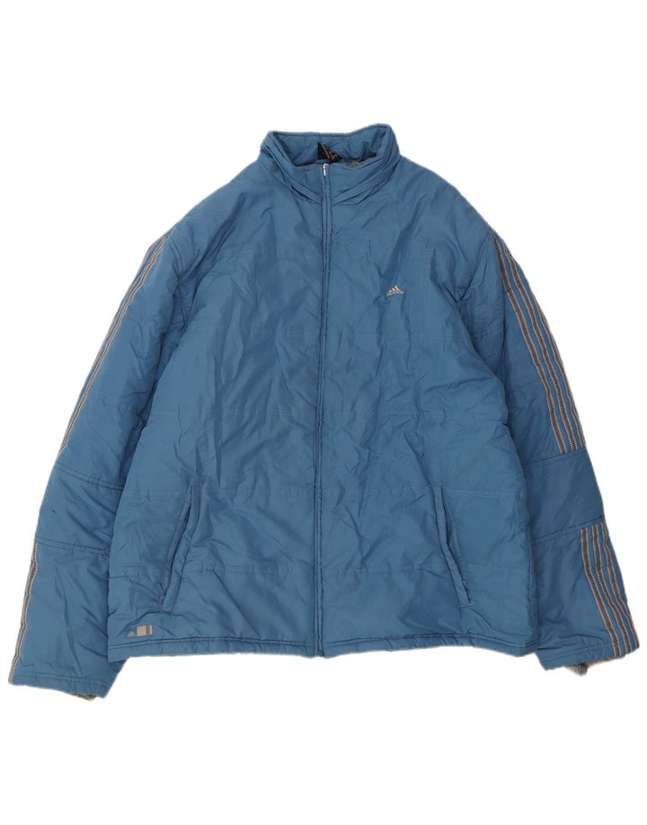 Мужская стеганая куртка Adidas UK 42 XL синяя полиэстер