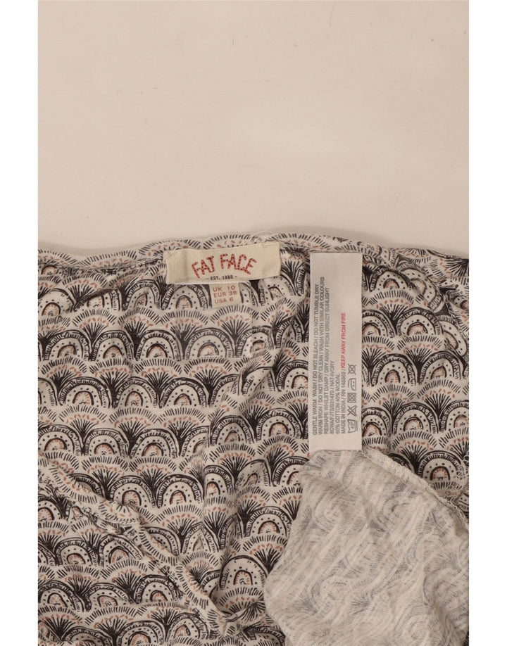 Женская футболка оверсайз с рисунком FAT FACE Top UK 10, маленький серый цвет с геометрическим рисунком