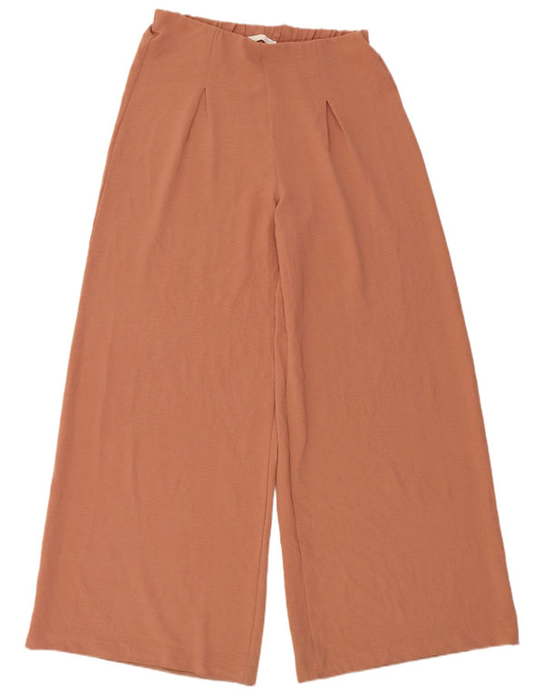 Женские повседневные широкие брюки Zara, большие W32 L32, коричневые, полиэстер