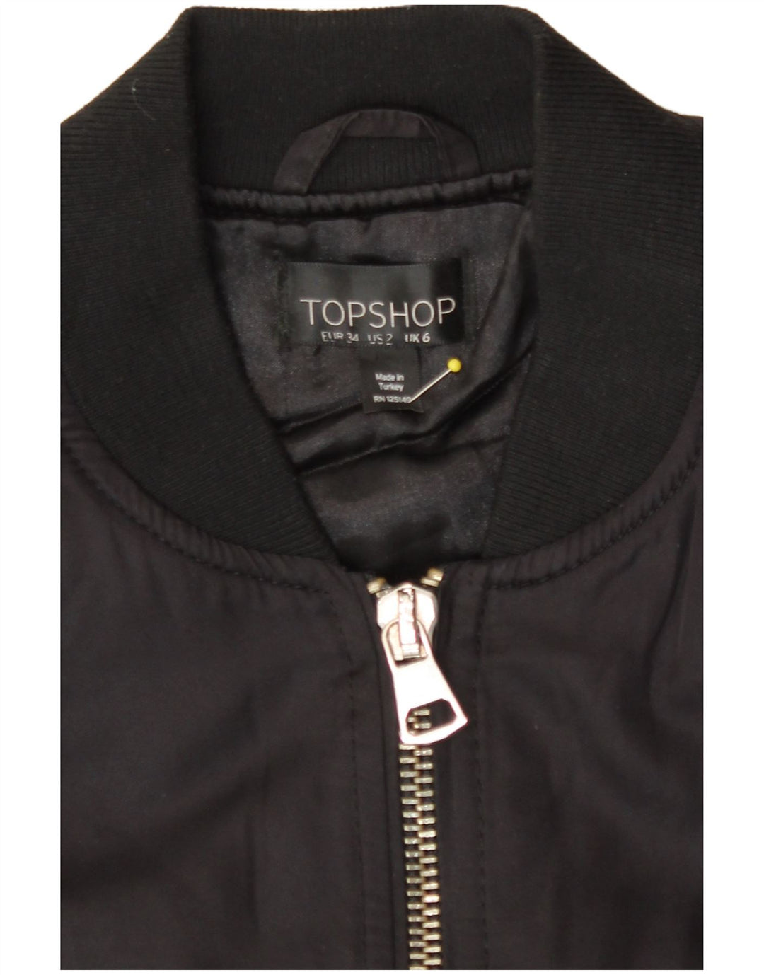 Женский бомбер оверсайз Topshop UK 6 XS, черный полиэстер