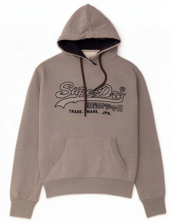 Мужской джемпер с капюшоном Superdry с рисунком, средний серый, хлопок