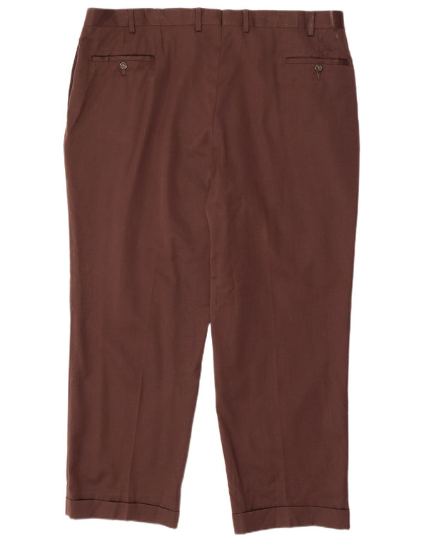 RALPH LAUREN Мужские повседневные брюки с привязками W42 L30 Коричневые шерстяные