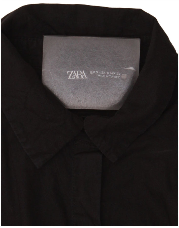 Женская блузка-рубашка без рукавов Zara UK 8, маленькая черная