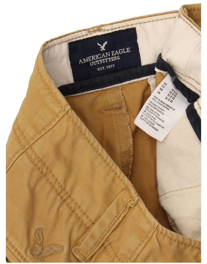 Мужские прямые брюки-чинос AMERICAN EAGLE W32 L32 коричневые, хлопковые