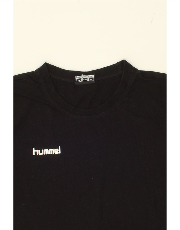 HUMMEL Boys T-Shirt Top 15-16 Years Black Cotton Vintage Hummel and Second-Hand Hummel from Messina Hembry 