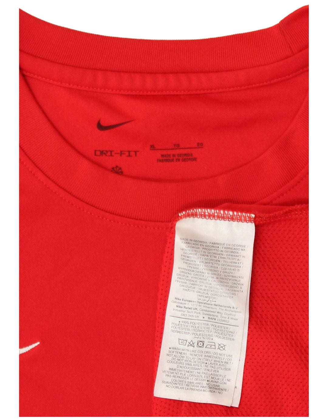 Мужская футболка Nike Dri Fit Top XL, красный полиэстер