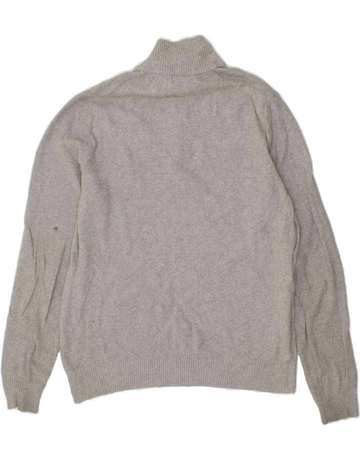 NAUTICA Mens Zip Neck Jumper Sweater Medium Grey Cotton Vintage Nautica and Second-Hand Nautica from Messina Hembry 