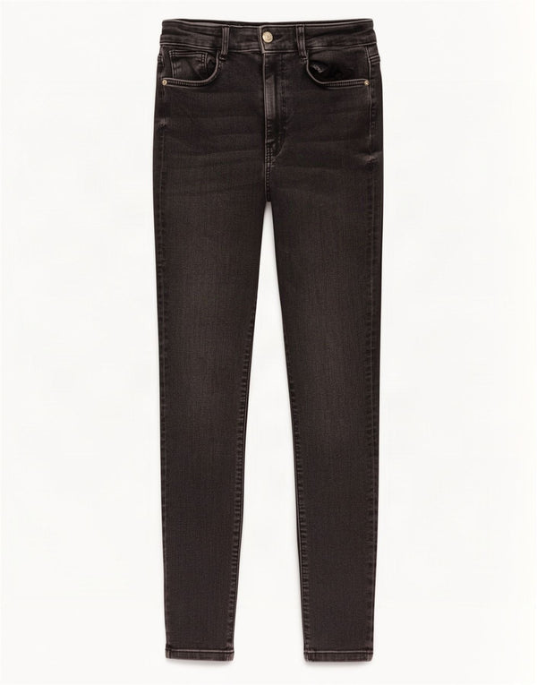 Женские джинсы скинни с высокой талией Zara EU 40 Medium W30 L27, черные
