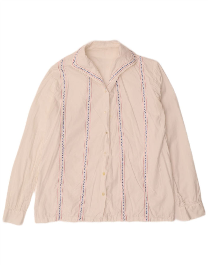 Женская блузка-рубашка VINTAGE UK 16, большая белая полоска