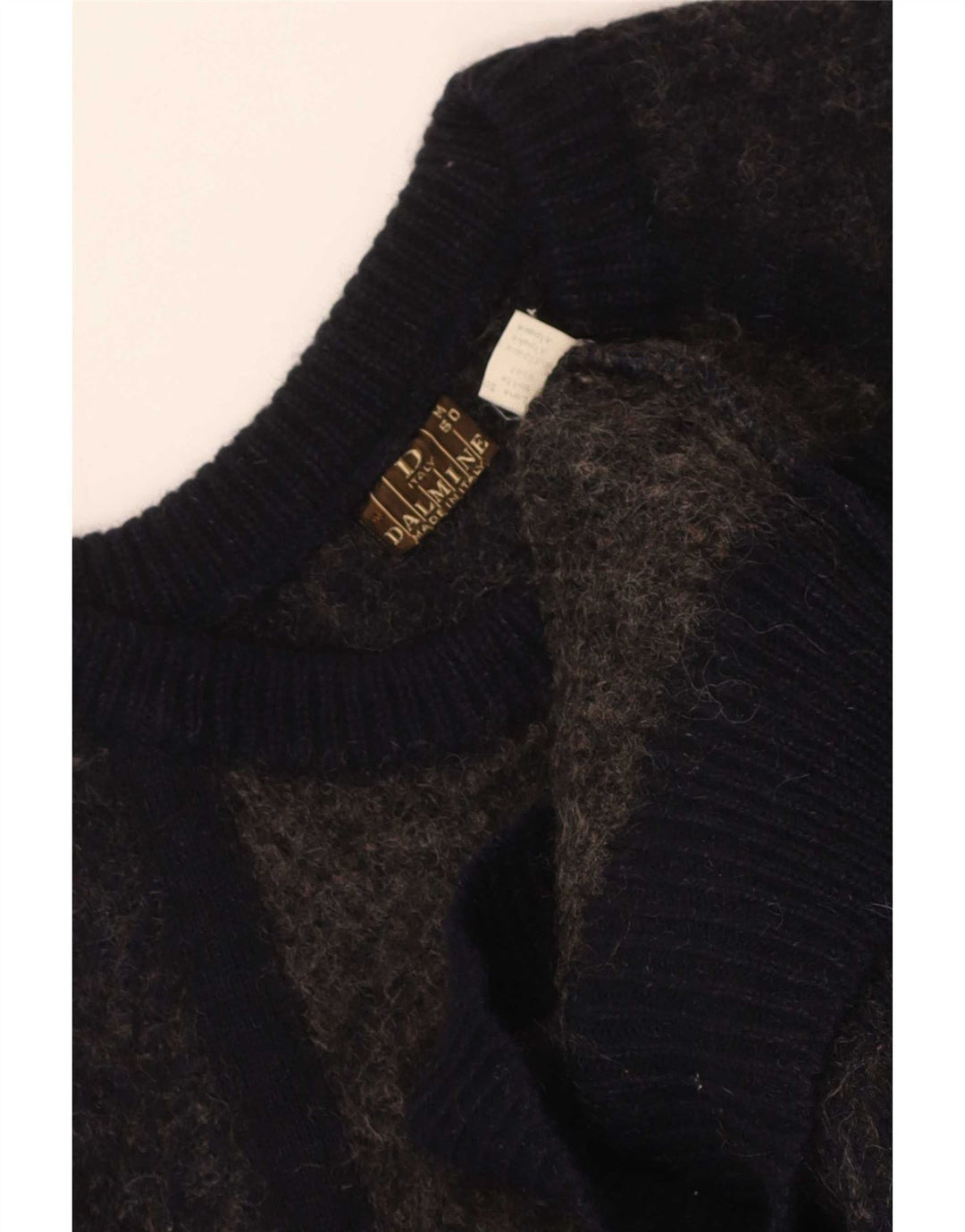 DALMINE Мужской джемпер с круглым вырезом IT 50 Medium Grey Colourblock Wool