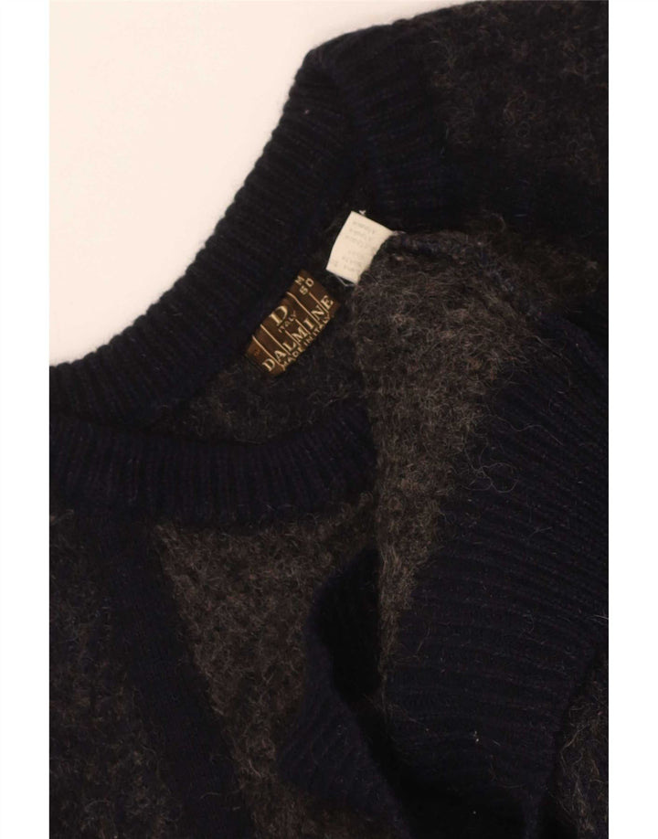 DALMINE Мужской джемпер с круглым вырезом IT 50 Medium Grey Colourblock Wool