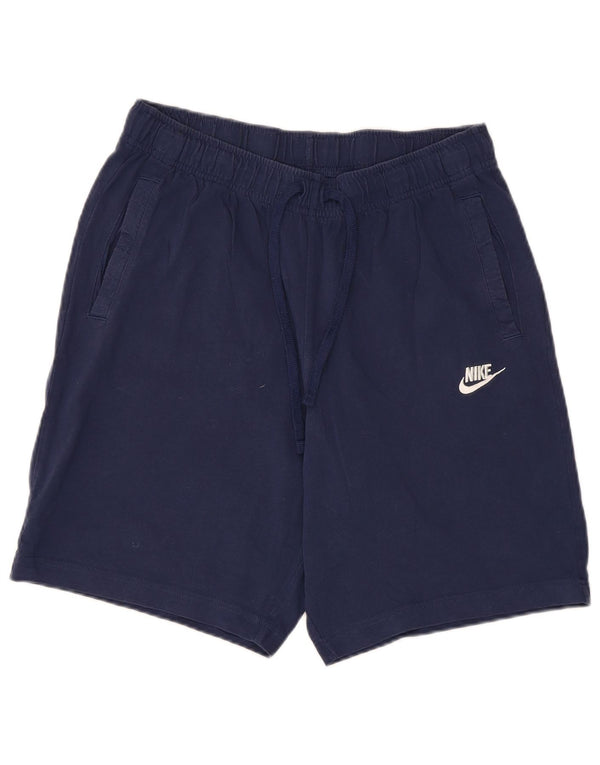 Мужские спортивные шорты Nike среднего размера, темно-синие, хлопок