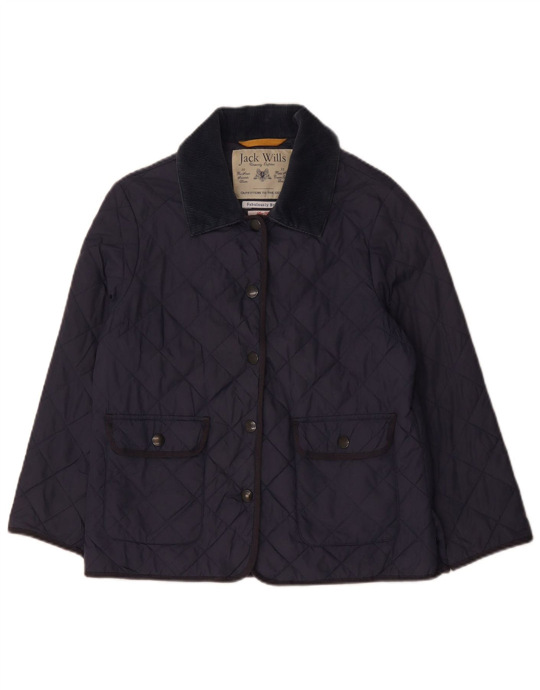 Женская стеганая куртка Jack Wills UK 12, средний темно-синий нейлон