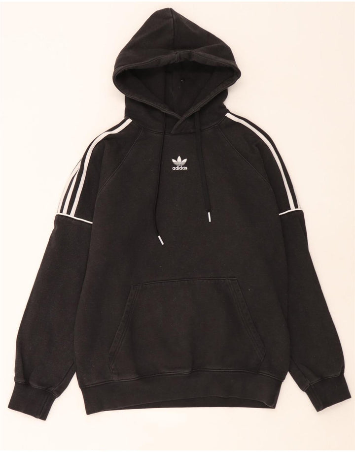 Мужской джемпер с капюшоном Adidas среднего размера, черный, хлопок