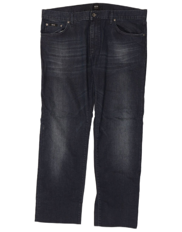 Мужские прямые джинсы Hugo Boss W38 L31 темно-синие, хлопок
