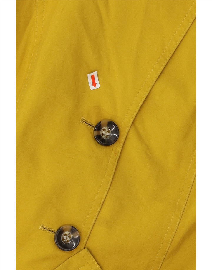 MARKS & SPENCER Womens Trench Coat UK 14 Large Yellow Polyester Vintage Marks & Spencer and Second-Hand Marks & Spencer from Messina Hembry 