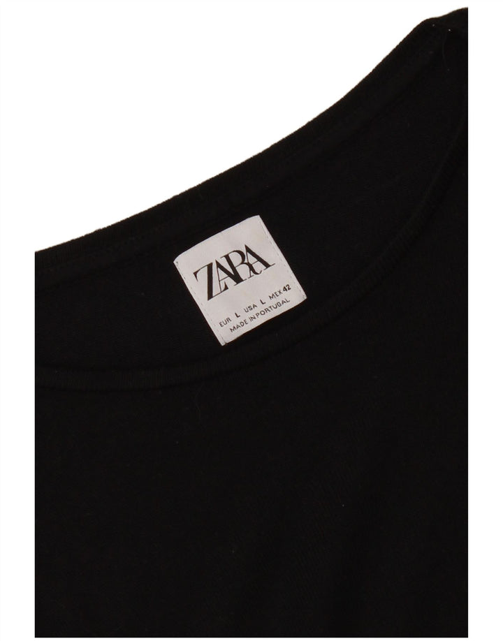 Женская футболка Zara Top UK 16, большая черная