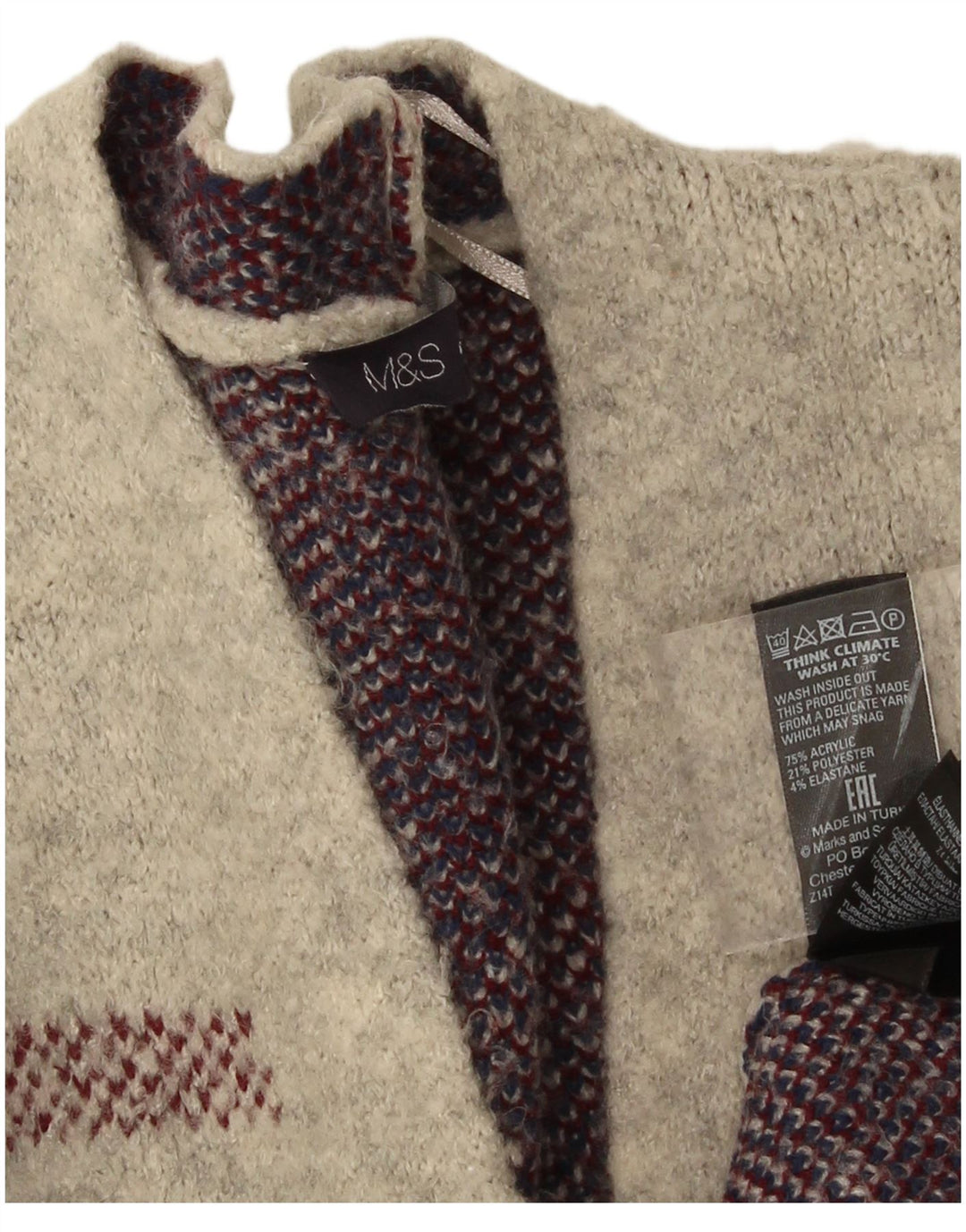 Женский удлиненный кардиган Marks & Spencer UK 16, большая серая клетка