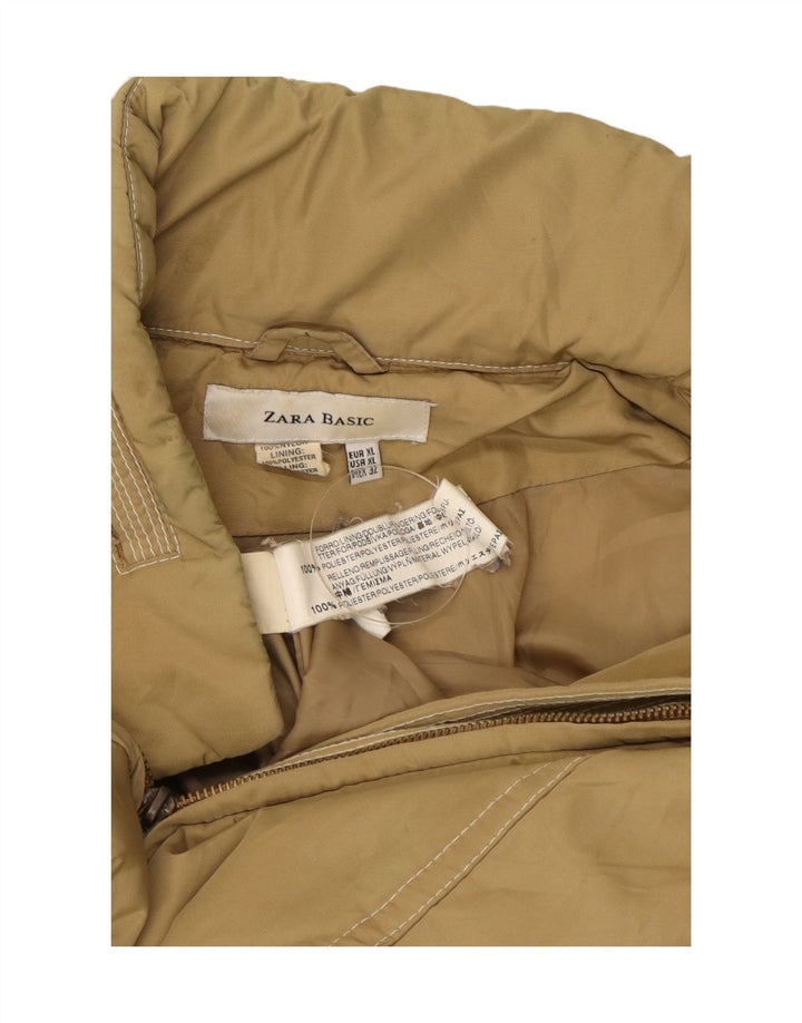 Женская стеганая куртка Zara UK 18 XL, бежевый нейлон