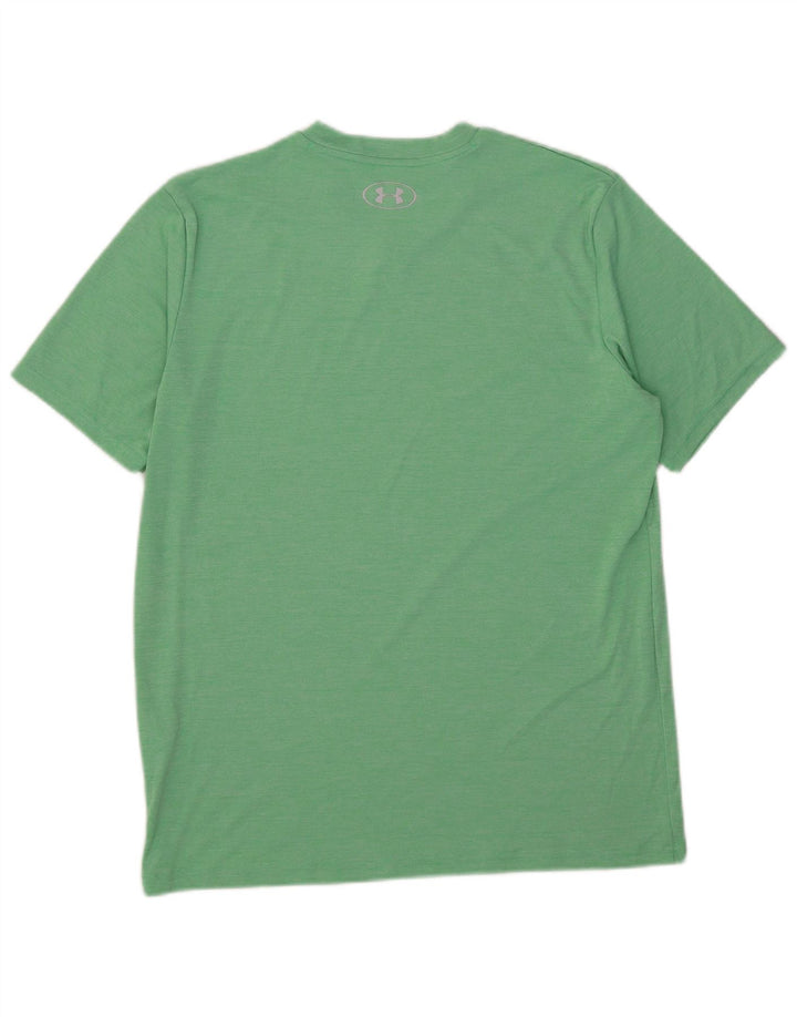 Мужская футболка Under Armour, верх из полиэстера среднего зеленого цвета