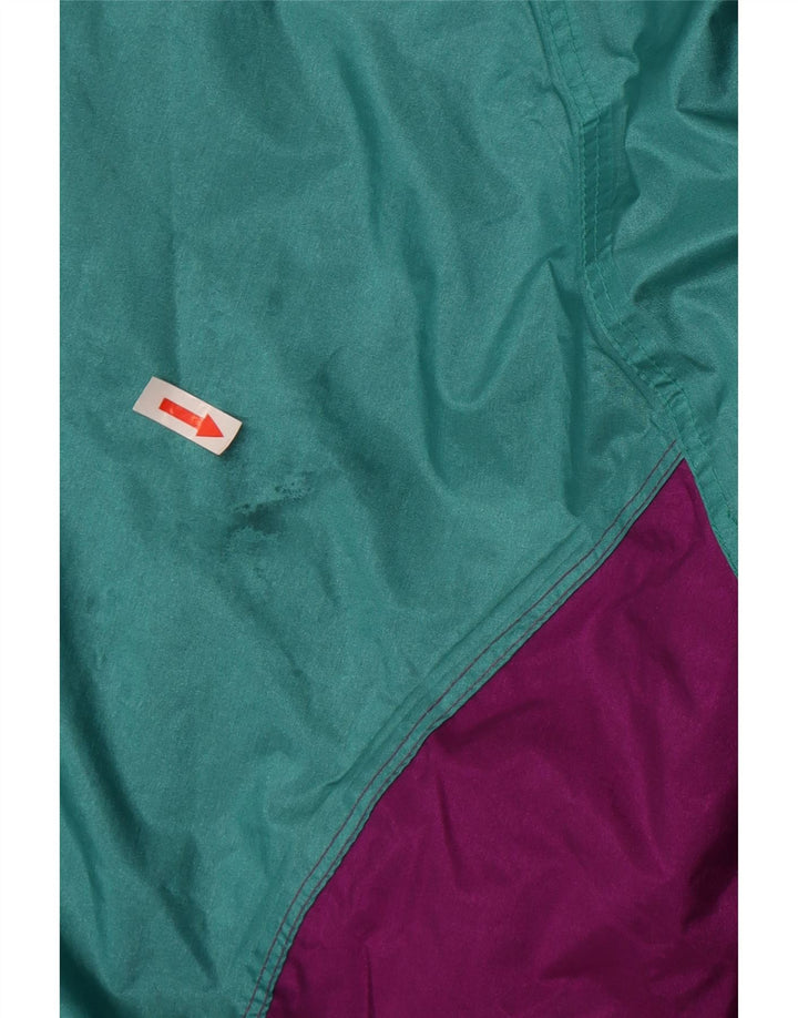 Винтажная мужская дождевик UK 44 2XL Фиолетовый нейлон с цветными блоками