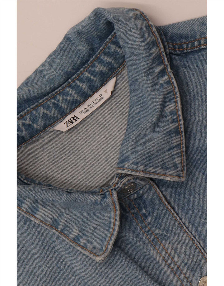 Женская джинсовая рубашка Zara UK 18 XL, синяя