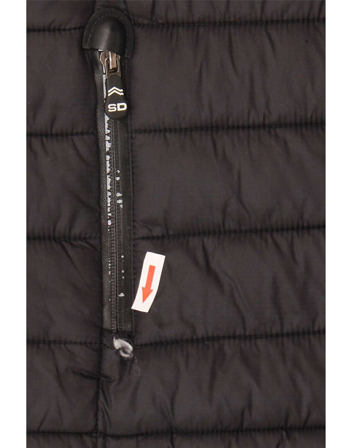 Мужская стеганая куртка Superdry UK 38, средний черный нейлон