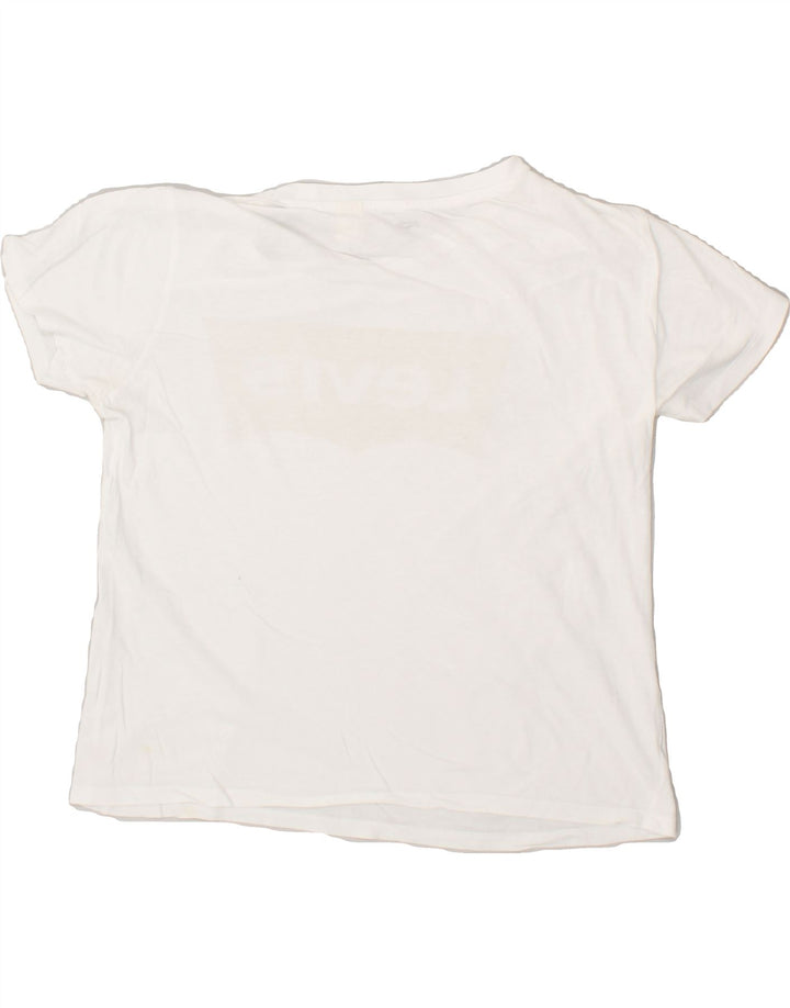 LEVI'S Womens Graphic T-Shirt Top UK 14 Medium White Cotton | Vintage Levi's | Thrift | Second-Hand Levi's | Used Clothing | Messina Hembry 