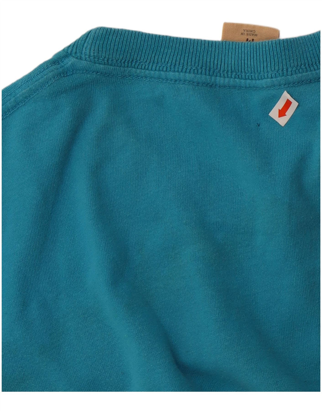 Мужская футболка с рисунком Hollister, хлопковый топ среднего синего цвета