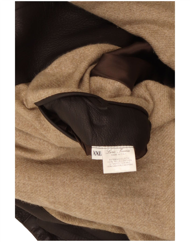 Мужская кожаная куртка Loro Piana UK 44 2XL Коричневая кожаная