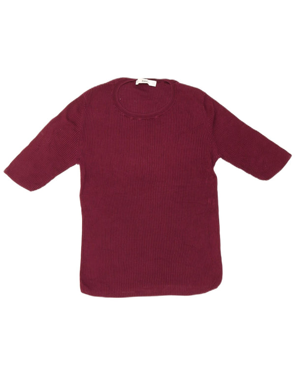 Женская футболка Zara Top UK 12, средний бордовый