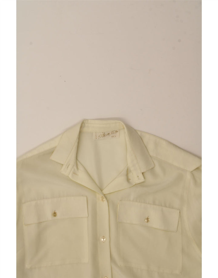 VINTAGE Womens Shirt Blouse UK 14 Large Off White Vintage Vintage and Second-Hand Vintage from Messina Hembry 
