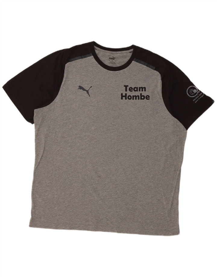 Мужская футболка с рисунком PUMA Top XL Серая с цветными блоками