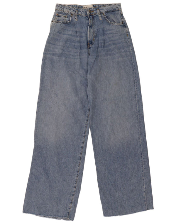 Женские широкие джинсы с высокой талией Zara EU 36 XS W26 L33, синий хлопок
