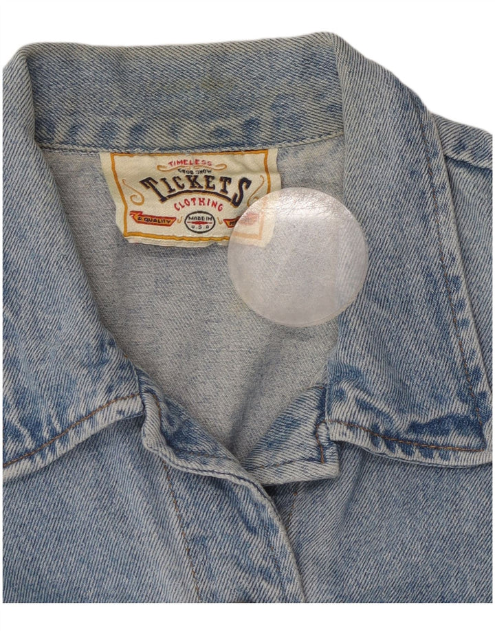 ВИНТАЖНЫЙ джинсовый жилет для девочек 9-10 лет, синий хлопок