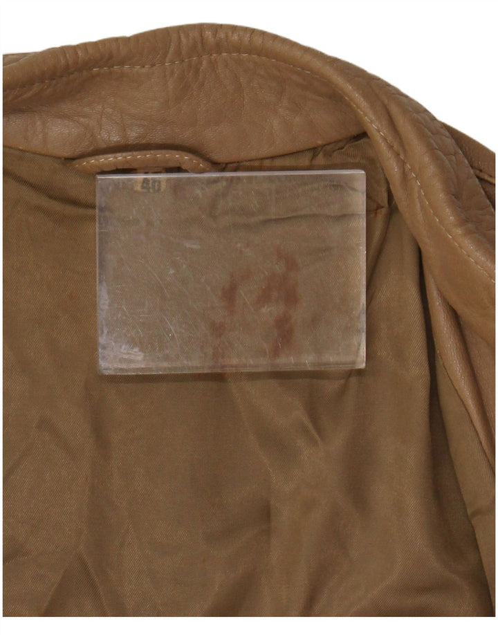 Куртка женская кожаная VINTAGE IT 46 большая коричневая