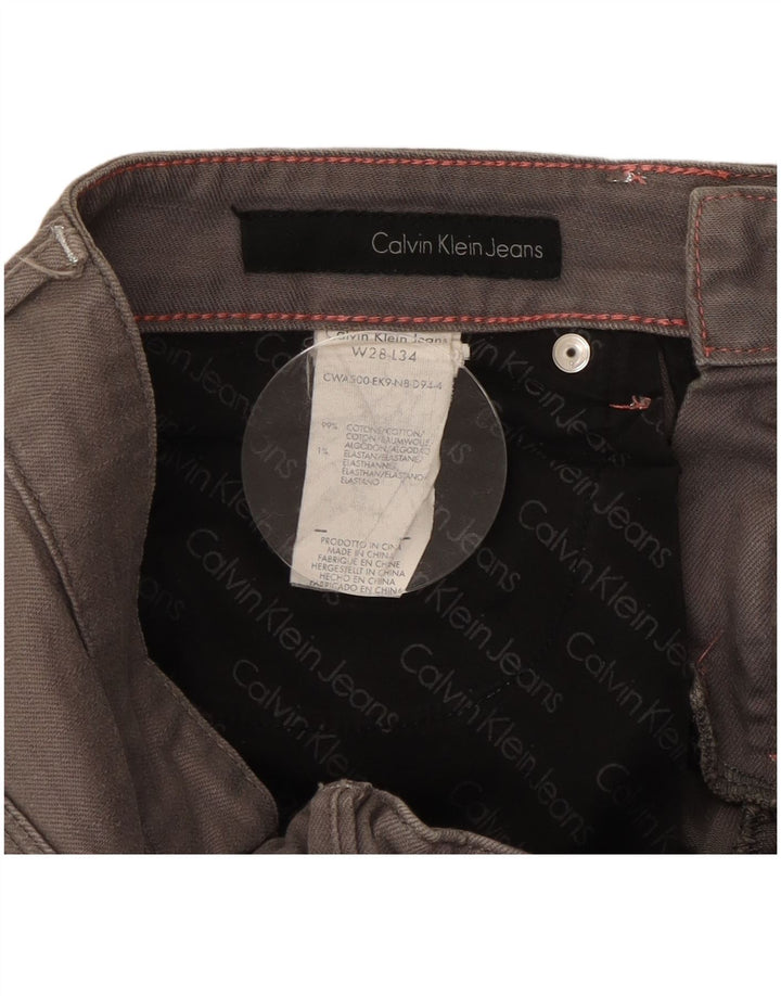 Женские узкие джинсы Calvin Klein W28 L34, серый хлопок