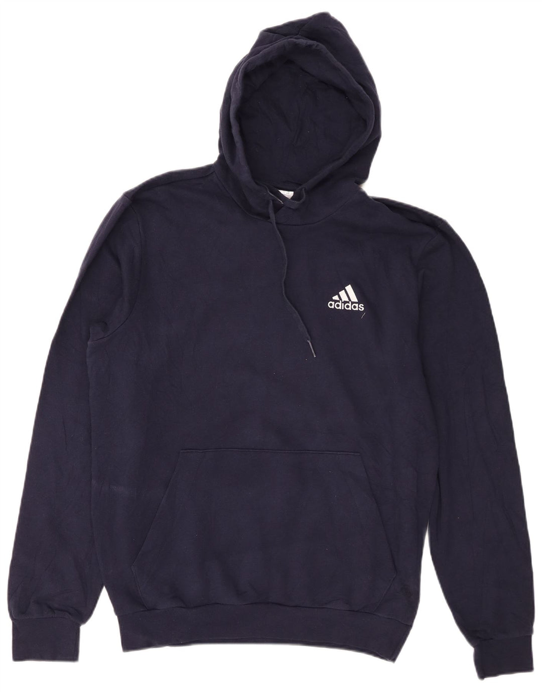 Мужской джемпер с капюшоном Adidas среднего размера, темно-синий, хлопок