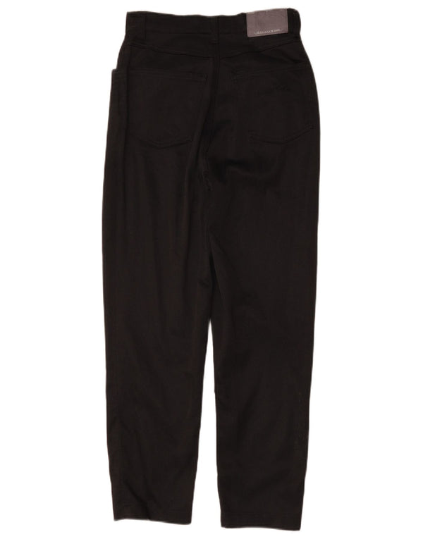 Vintage Womens Tapered Casual Trousers W26 L25 Black Cotton