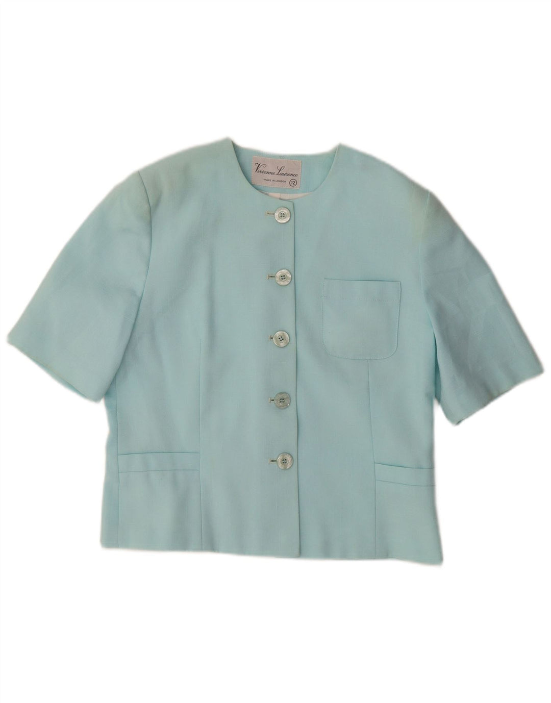 VIVIENNE LAURENCE Женский пиджак на 5 пуговицах UK 12 Средний синий