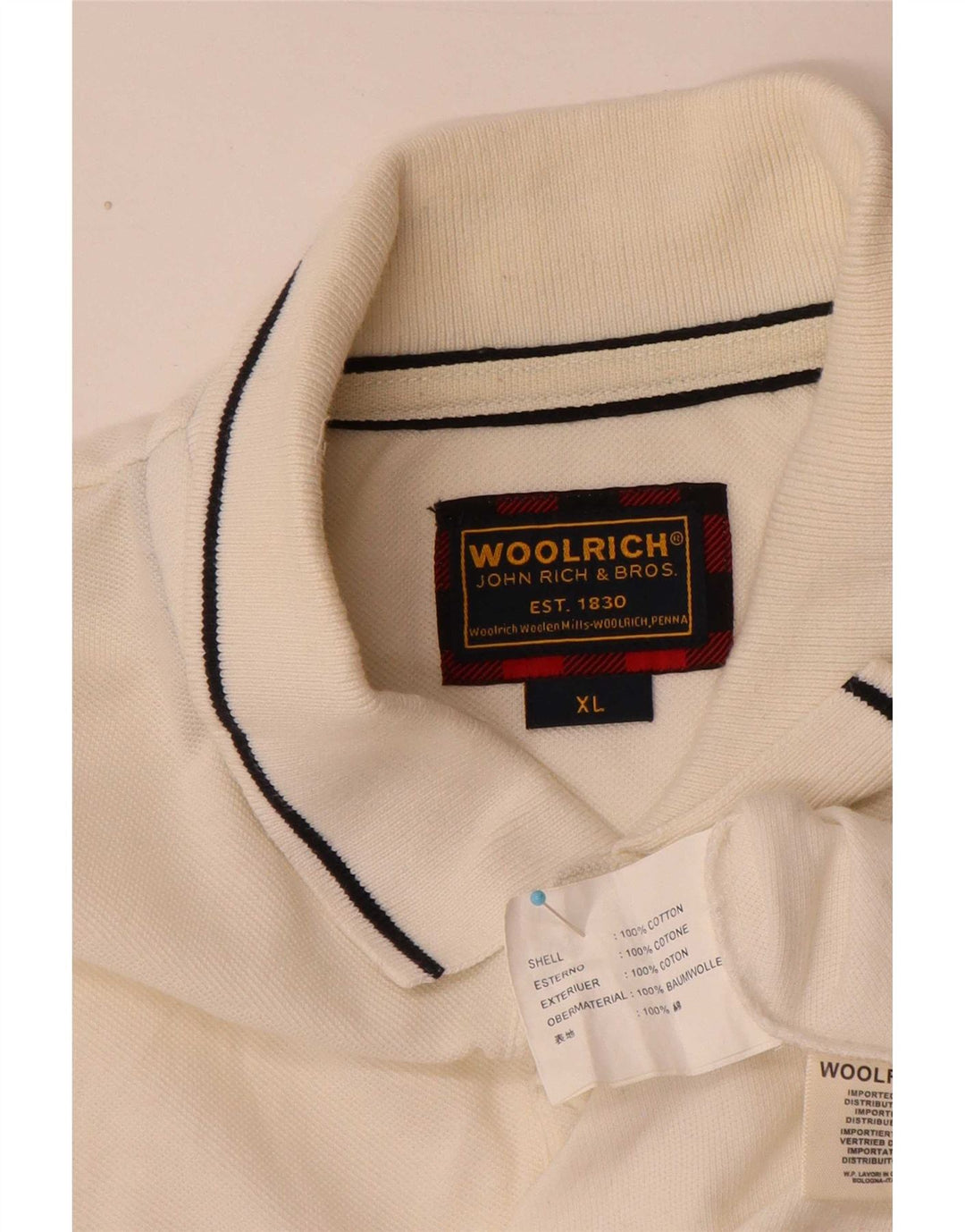 Мужская рубашка поло Woolrich XL, белый хлопок