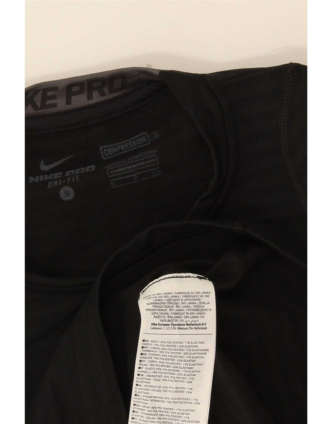 Мужской топ Nike Dri Fit с длинным рукавом, маленький черный полиэстер
