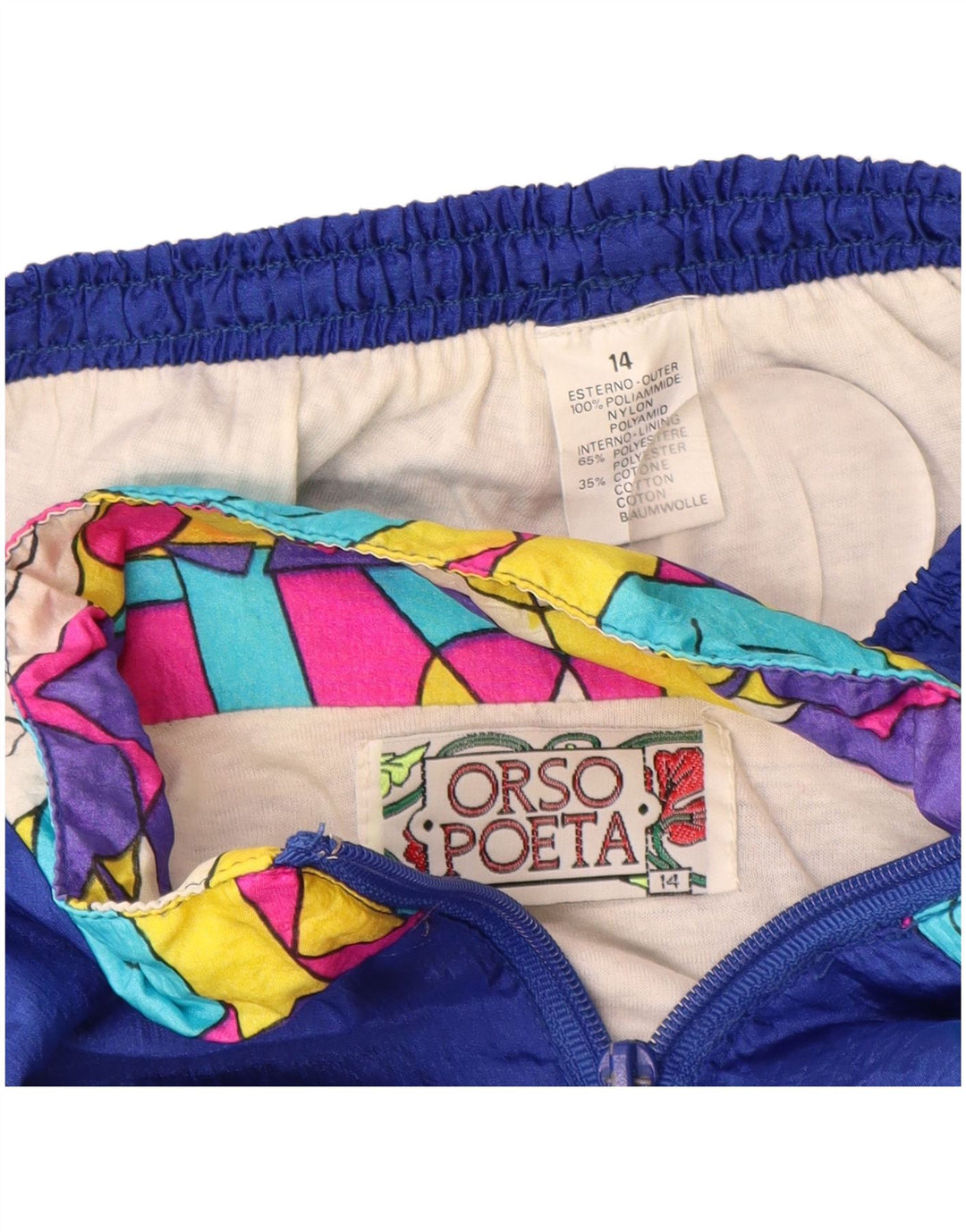 Полный спортивный костюм ORSO POETA для мальчиков 13–14 лет, синий, полиамид с цветными блоками