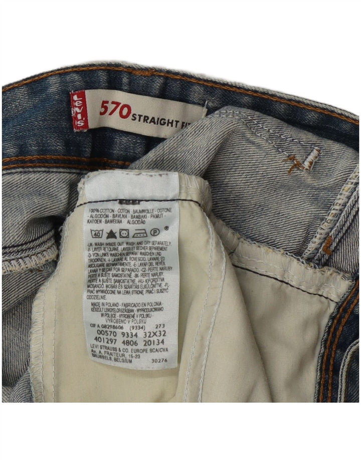 Женские прямые джинсы Levi's 570 W32 L28, синий хлопок