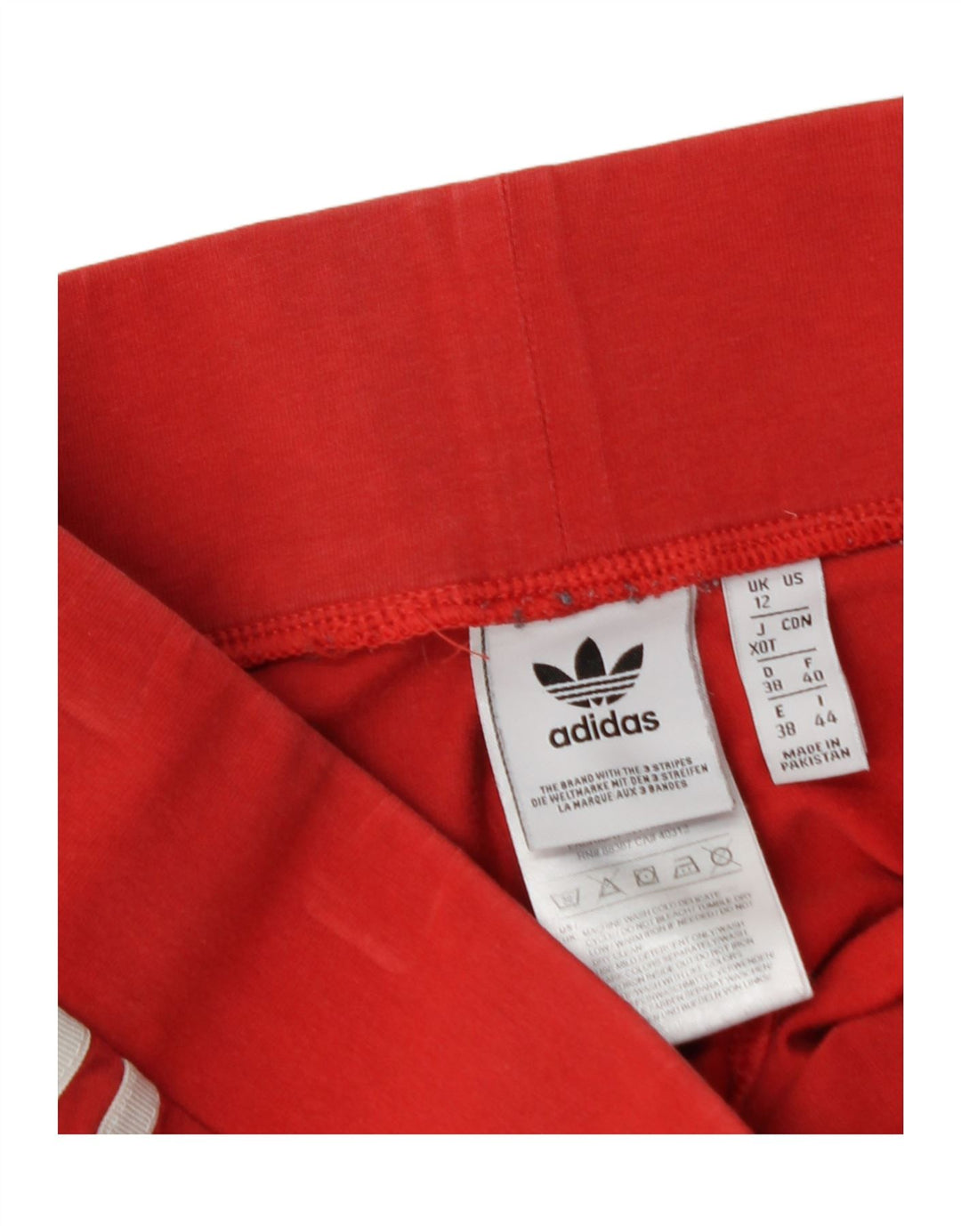 ADIDAS Womens Leggings UK 12 Medium Red Cotton Vintage Adidas and Second-Hand Adidas from Messina Hembry 