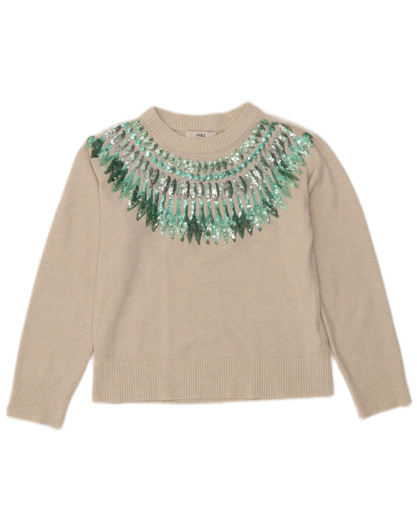 Женский укороченный джемпер с круглым вырезом Marks & Spencer UK 6 XS Off White