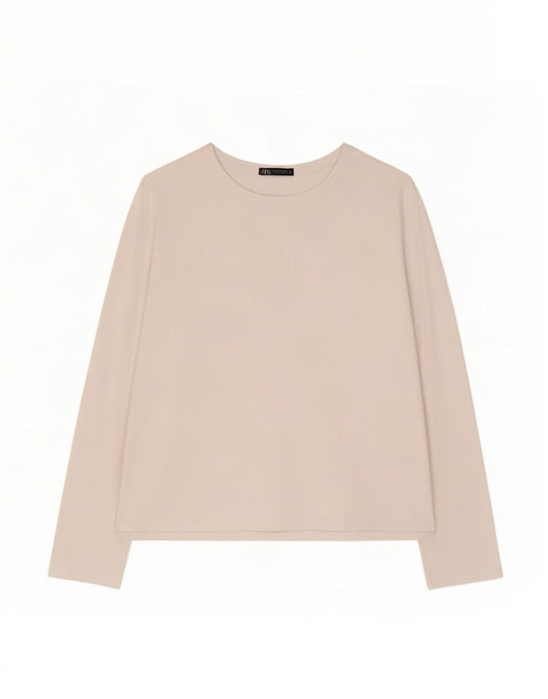 Женский топ Zara с длинным рукавом UK 18 XL, белый
