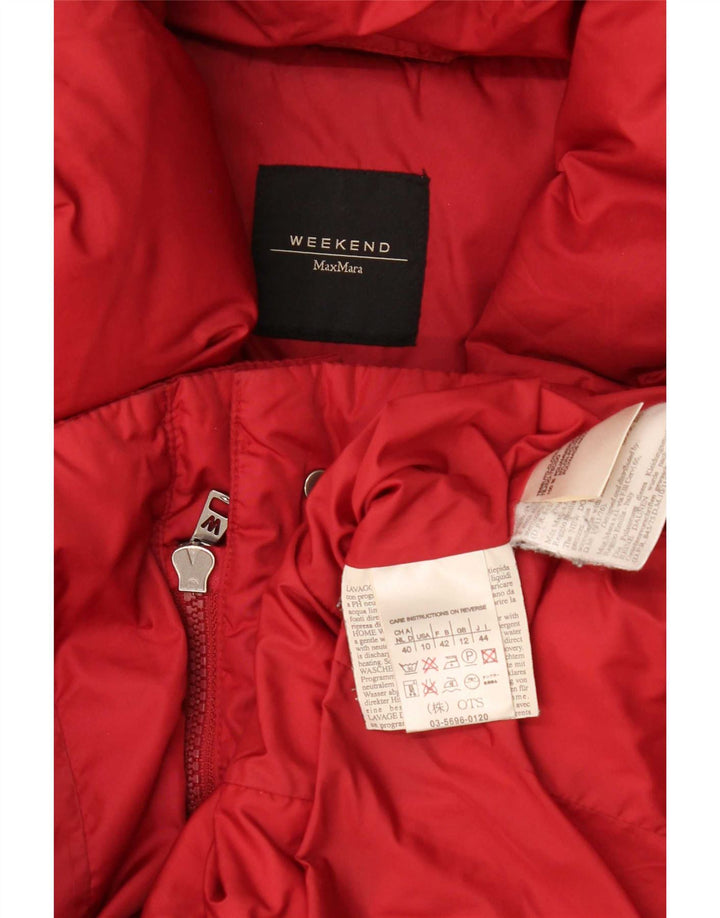 Женская стеганая куртка выходного дня Max Mara UK 12, средний красный полиамид