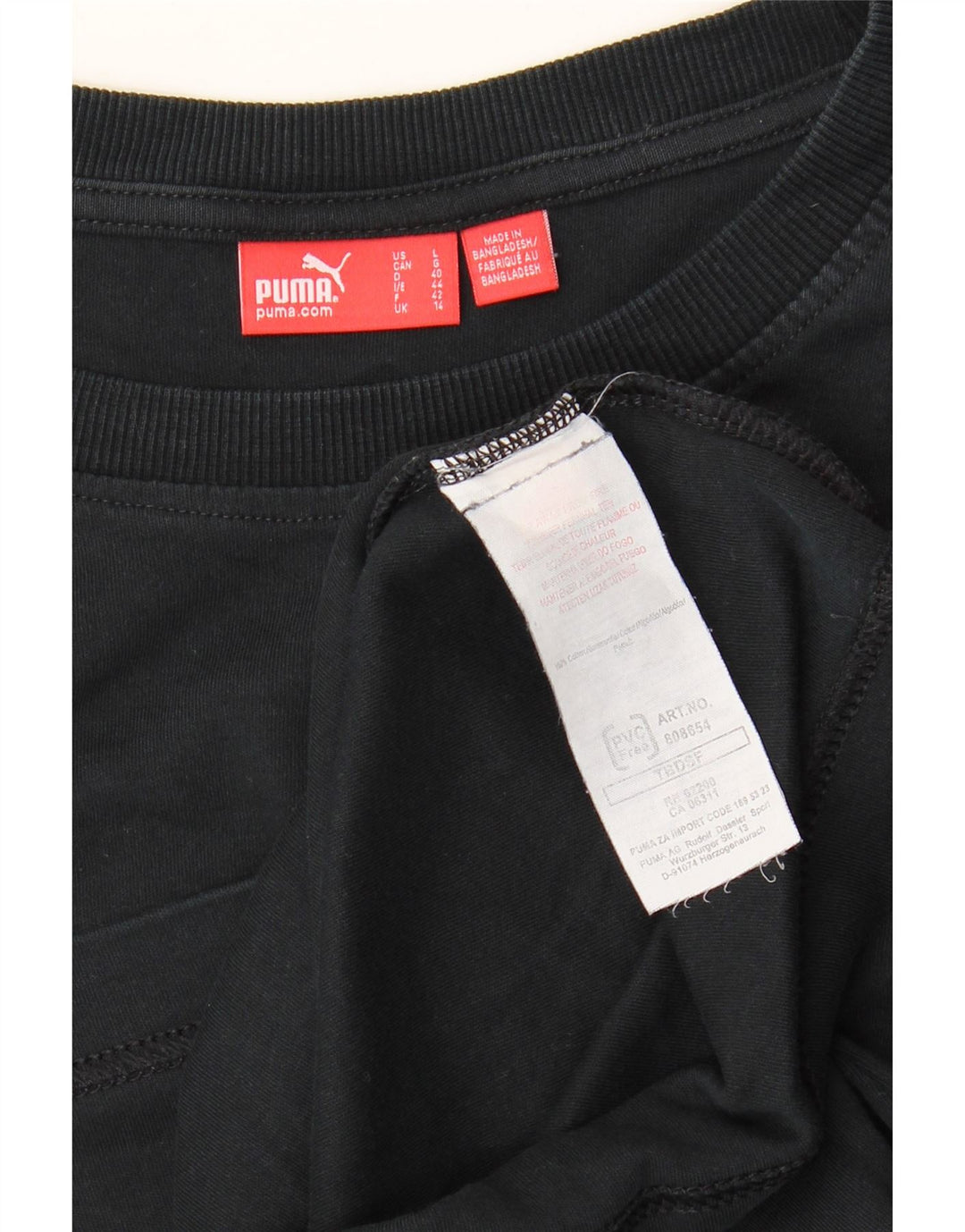 Женская футболка Puma Top UK 14, средний черный хлопок